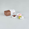 224 Porcelain 3 piece set A, Donut chopstick rests